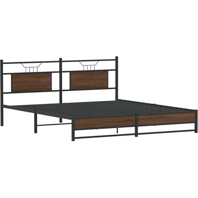 vidaXL Estructura de Cama 160x200 cm Madera Marrón Diseño Elegante - Estructura de Cama vidaXL Estructura de Cama 160x200 cm Madera Marrón Diseño Elegante - Estructura de Cama
