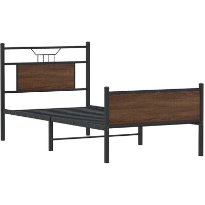 Estructura de cama vidaXL - Marrón - Resistente, 90x190cm, Fácil de montar Estructura de cama vidaXL - Marrón - Resistente, 90x190cm, Fácil de montar