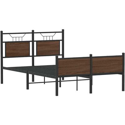 vidaXL Bettgestell ohne Matratze Braun Eiche 120x190cm Holzwerkstoff - Bettgestell vidaXL Bettgestell ohne Matratze Braun Eiche 120x190cm Holzwerkstoff - Bettgestell