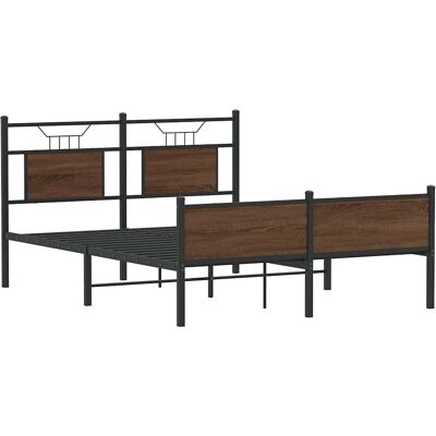 vidaXL Bettgestell 150x200 Braun Holz - Bed Frame vidaXL Bettgestell 150x200 Braun Holz - Bed Frame