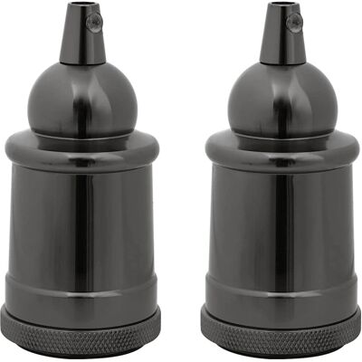 vidaXL 47x103mm Glänzend Schwarz E27 Lampenfassung 2 Stk. vidaXL 47x103mm Glänzend Schwarz E27 Lampenfassung 2 Stk.