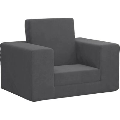 vidaXL Børnesovesofa - Plysj Antracit vidaXL Børnesovesofa - Plysj Antracit