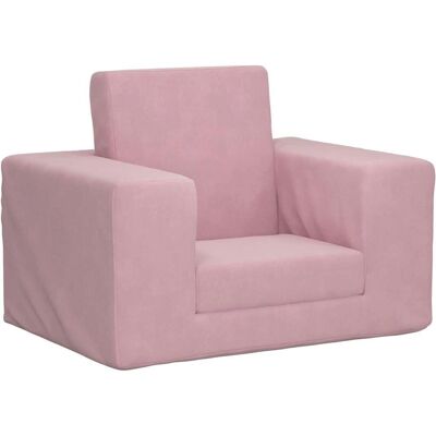 vidaXL Kinder Roze Pluche Slaapbank - Kindvriendelijk vidaXL Kinder Roze Pluche Slaapbank - Kindvriendelijk