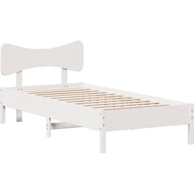 VidaXL Bettgestell - Massiv Kiefernholz 75x190 cm - Weiß VidaXL Bettgestell - Massiv Kiefernholz 75x190 cm - Weiß