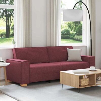 Canapé 3 Places Vidaxl - Rouge Vin - 180cm - Style Moderne - Publicité Canapé 3 Places Vidaxl - Rouge Vin - 180cm - Style Moderne - Publicité