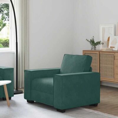 VIDAXL Fauteuil Velours Vert Foncé VIDAXL Fauteuil Velours Vert Foncé