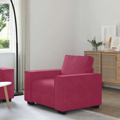 vidaXL Fauteuil Velours Vin - Fauteuil vidaXL Fauteuil Velours Vin - Fauteuil