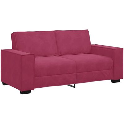 Canapé Velours 2 Places - Rouge Vin - 140cm Canapé Velours 2 Places - Rouge Vin - 140cm