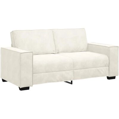 Vidaxl 140cm Fluwelen Creme Bank - Woonkamermeubilair Vidaxl 140cm Fluwelen Creme Bank - Woonkamermeubilair