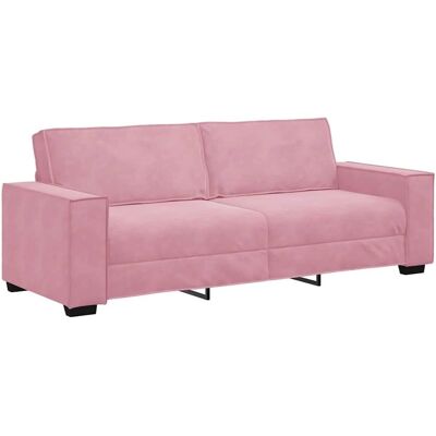 vidaXL Canapé 3 Places Rose en Velours - Canapé - Publicité vidaXL Canapé 3 Places Rose en Velours - Canapé - Publicité