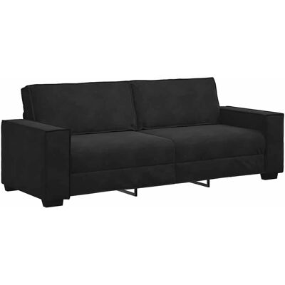 vidaXL Sort fløjl 3-personers sofa - Stue møbler vidaXL Sort fløjl 3-personers sofa - Stue møbler