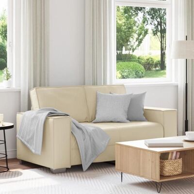 vidaXL Canapé Crème - Deux places, Cuir synthétique, 160cm, Moderne - Publicité vidaXL Canapé Crème - Deux places, Cuir synthétique, 160cm, Moderne - Publicité