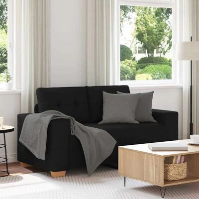 vidaXL 120 cm Schwarzes Polyester-Zweisitzer-Sofa - Sofa vidaXL 120 cm Schwarzes Polyester-Zweisitzer-Sofa - Sofa