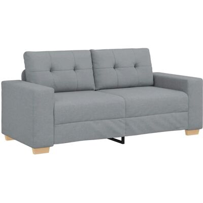 vidaxl Lichtgrijs Stoff Twee-Zitsbank 140 cm - Bank vidaxl Lichtgrijs Stoff Twee-Zitsbank 140 cm - Bank