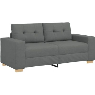 vidaXL 140 cm Dunkelgraues Stoff Zwei-Sitzer-Sofa vidaXL 140 cm Dunkelgraues Stoff Zwei-Sitzer-Sofa