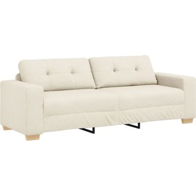 Vidaxl - Grand Canapé en Tissu Beige 3 Places - Mobilier - Publicité Vidaxl - Grand Canapé en Tissu Beige 3 Places - Mobilier - Publicité