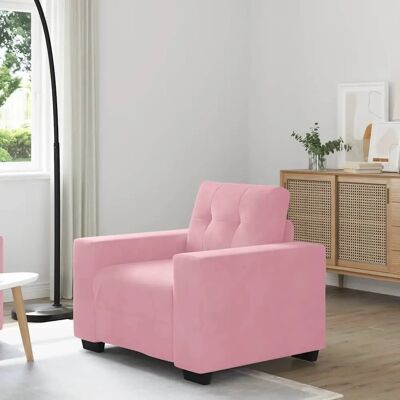 VIDAXL Fauteuil en Velours Rose - Publicité VIDAXL Fauteuil en Velours Rose - Publicité