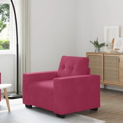 VIDAXL Fauteuil - Velours Vin Rouge - 59/60cm Largeur - Publicité VIDAXL Fauteuil - Velours Vin Rouge - 59/60cm Largeur - Publicité
