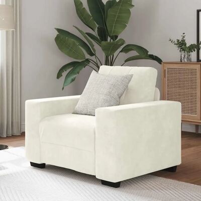 VIDAXL Fauteuil Velours Crème - Type de Canapé VIDAXL Fauteuil Velours Crème - Type de Canapé
