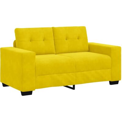 Vidaxl Fløjl Gul 120cm Sofa Moderne og Komfortabel Vidaxl Fløjl Gul 120cm Sofa Moderne og Komfortabel
