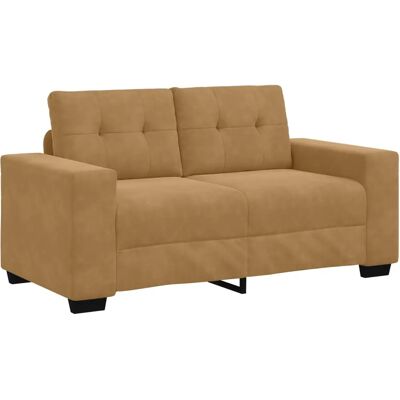 Vidaxl - Canapé Loveseat Marron en Velours 120cm - Publicité Vidaxl - Canapé Loveseat Marron en Velours 120cm - Publicité