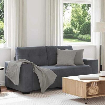 Canapé 2 places 140 cm Velours Gris Foncé - vidaXL - Publicité Canapé 2 places 140 cm Velours Gris Foncé - vidaXL - Publicité