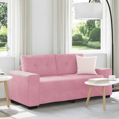 vidaXL Zweisitzer-Sofa Rosa 140 cm Samt - Sofa vidaXL Zweisitzer-Sofa Rosa 140 cm Samt - Sofa