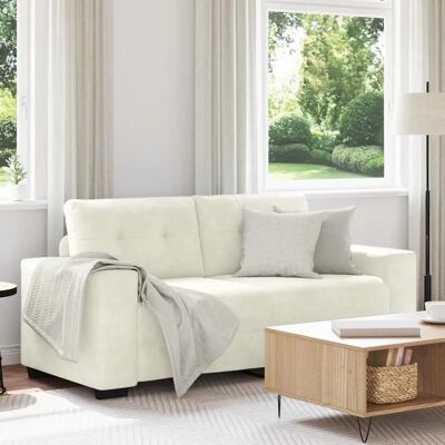 vidaXL Canapé 140cm Velours Crème - Canapé - Publicité vidaXL Canapé 140cm Velours Crème - Canapé - Publicité