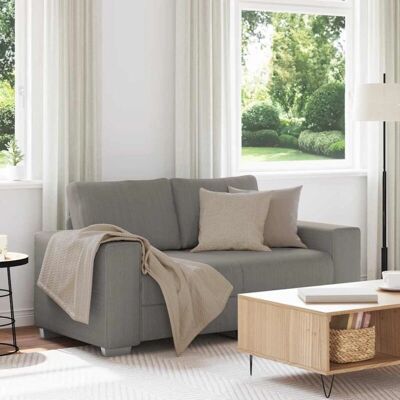 vidaXL Hellgraues 120 cm Zweisitzer-Sofa - Stoff vidaXL Hellgraues 120 cm Zweisitzer-Sofa - Stoff