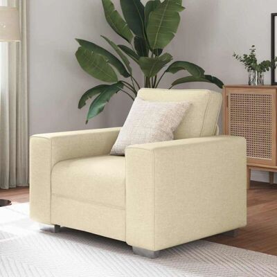 Fauteuil en tissu crème de 59 cm Vidaxl - Fauteuil - Publicité Fauteuil en tissu crème de 59 cm Vidaxl - Fauteuil - Publicité