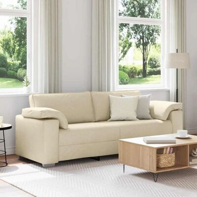 vidaXL Sofa Creme Metall 3-Sitzer - Sofa vidaXL Sofa Creme Metall 3-Sitzer - Sofa