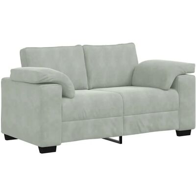 Vidaxl Canapé Velours Gris Clair 120 cm - Canapé Vidaxl Canapé Velours Gris Clair 120 cm - Canapé