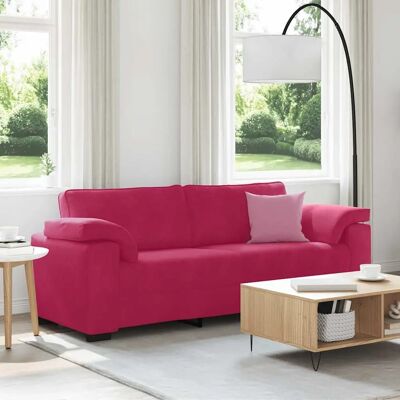 vidaXL 3-Zits Fluwelen Bank Bordeaux - Woonkamer Meubilair vidaXL 3-Zits Fluwelen Bank Bordeaux - Woonkamer Meubilair