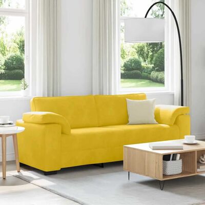 vidaXL Canapé 3 places Jaune 178 cm Velours Canapé - Canapé vidaXL Canapé 3 places Jaune 178 cm Velours Canapé - Canapé