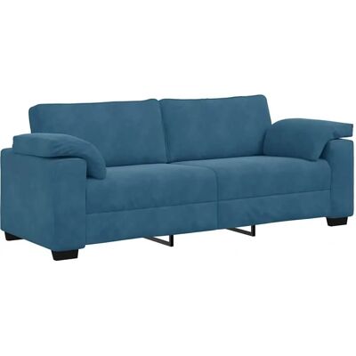 vidaXL 3-personers sofa i fløjl blå - Sofa vidaXL 3-personers sofa i fløjl blå - Sofa
