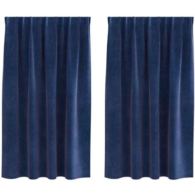 vidaXL Dunkelblau Vorhang - Polyester, 140 x 175 cm - Vorhang vidaXL Dunkelblau Vorhang - Polyester, 140 x 175 cm - Vorhang