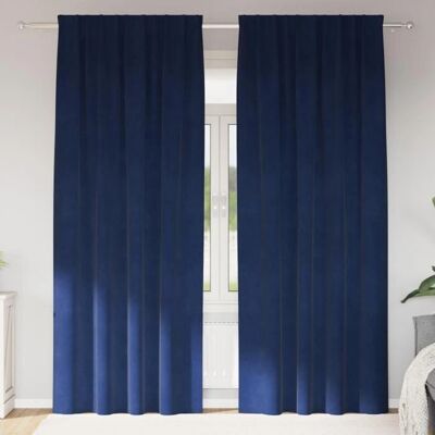 vidaXL Navy Gordijnen - Donkerblauw Polyester 140x225cm vidaXL Navy Gordijnen - Donkerblauw Polyester 140x225cm