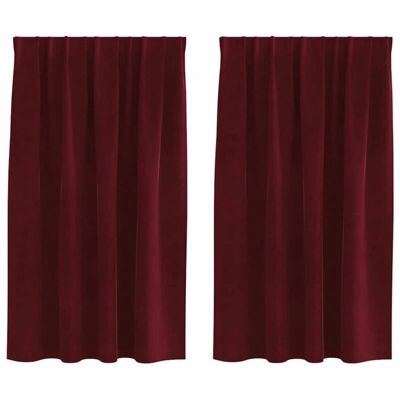 vidaXL Rideaux en polyester rouge vin - Décoration rectangulaire pour fenêtres vidaXL Rideaux en polyester rouge vin - Décoration rectangulaire pour fenêtres