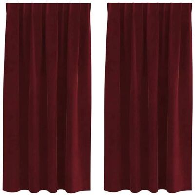 vidaXL Weinrote Polyester Vorhänge - Schlafzimmer & Wohnzimmer - Verdunkelungseffekt vidaXL Weinrote Polyester Vorhänge - Schlafzimmer & Wohnzimmer - Verdunkelungseffekt