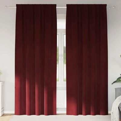 vidaXL Rood Polyester Gordijnen - Gordijnen vidaXL Rood Polyester Gordijnen - Gordijnen