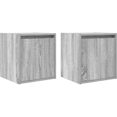 vidaXL Wand-Nachttische Grau Sonoma Technisches Holz - Wand Nachttisch vidaXL Wand-Nachttische Grau Sonoma Technisches Holz - Wand Nachttisch