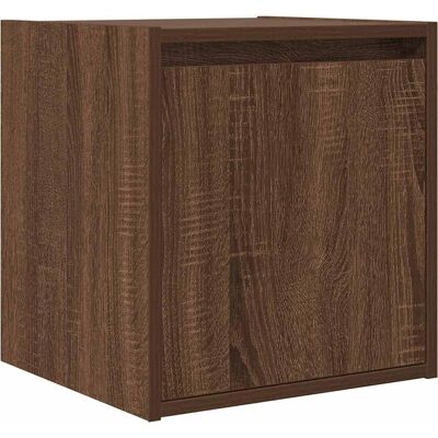 vidaXL Wandmontierter Nachttisch Braun Eiche Look - Nachttisch vidaXL Wandmontierter Nachttisch Braun Eiche Look - Nachttisch