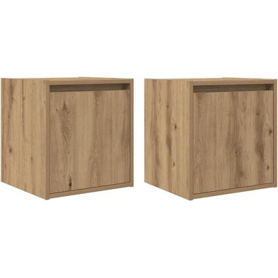 vidaXL Wand-Nachttisch - Artisan-Eiche Braun - Wand-Nachttisch vidaXL Wand-Nachttisch - Artisan-Eiche Braun - Wand-Nachttisch