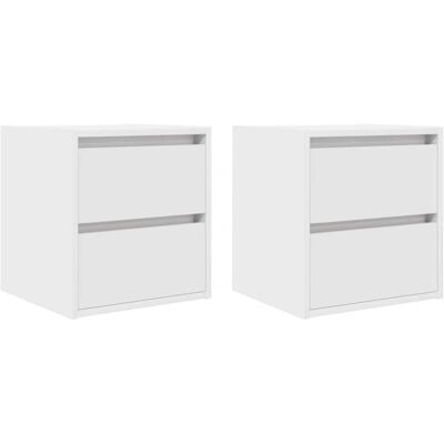 vidaXL Vægmonterede natborde 2 stk Hvid 38x34x40 cm - Vægmonterede natborde vidaXL Vægmonterede natborde 2 stk Hvid 38x34x40 cm - Vægmonterede natborde