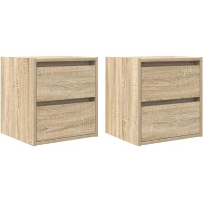 vidaXL Wall-mounted Bedside Cabinets - Sonoma Oak 38x34x40 cm vidaXL Wall-mounted Bedside Cabinets - Sonoma Oak 38x34x40 cm
