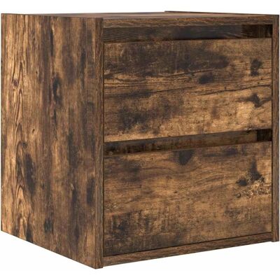 vidaXL Wandmontiertes Nachttischschrank Räuchereiche - Nachttisch vidaXL Wandmontiertes Nachttischschrank Räuchereiche - Nachttisch