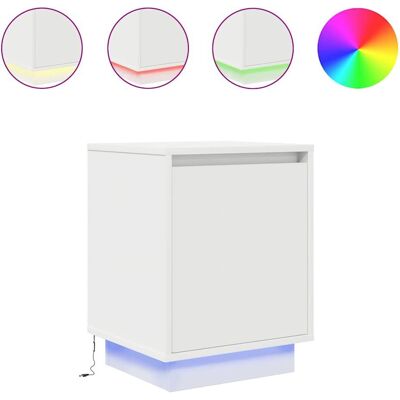 vidaXL 861266 Nachttisch mit LED-Beleuchtung Weiß vidaXL 861266 Nachttisch mit LED-Beleuchtung Weiß