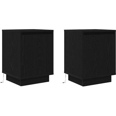 vidaXL Nachtkastjes met LED-verlichting - 2 stuks Bruin Eik vidaXL Nachtkastjes met LED-verlichting - 2 stuks Bruin Eik