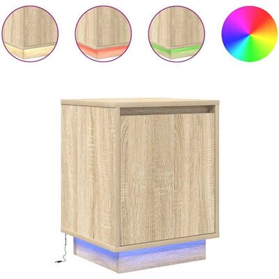 vidaXL 861269 Nachttisch Eiche - Nachttisch mit LED-Leuchten vidaXL 861269 Nachttisch Eiche - Nachttisch mit LED-Leuchten
