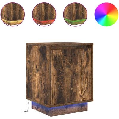 vidaXL Nachtkastje Eik - LED Bedside Table vidaXL Nachtkastje Eik - LED Bedside Table